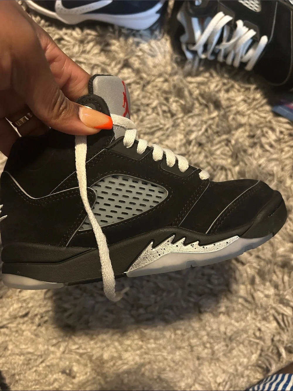 Jordan Black/White/Red High-Top Sneakers